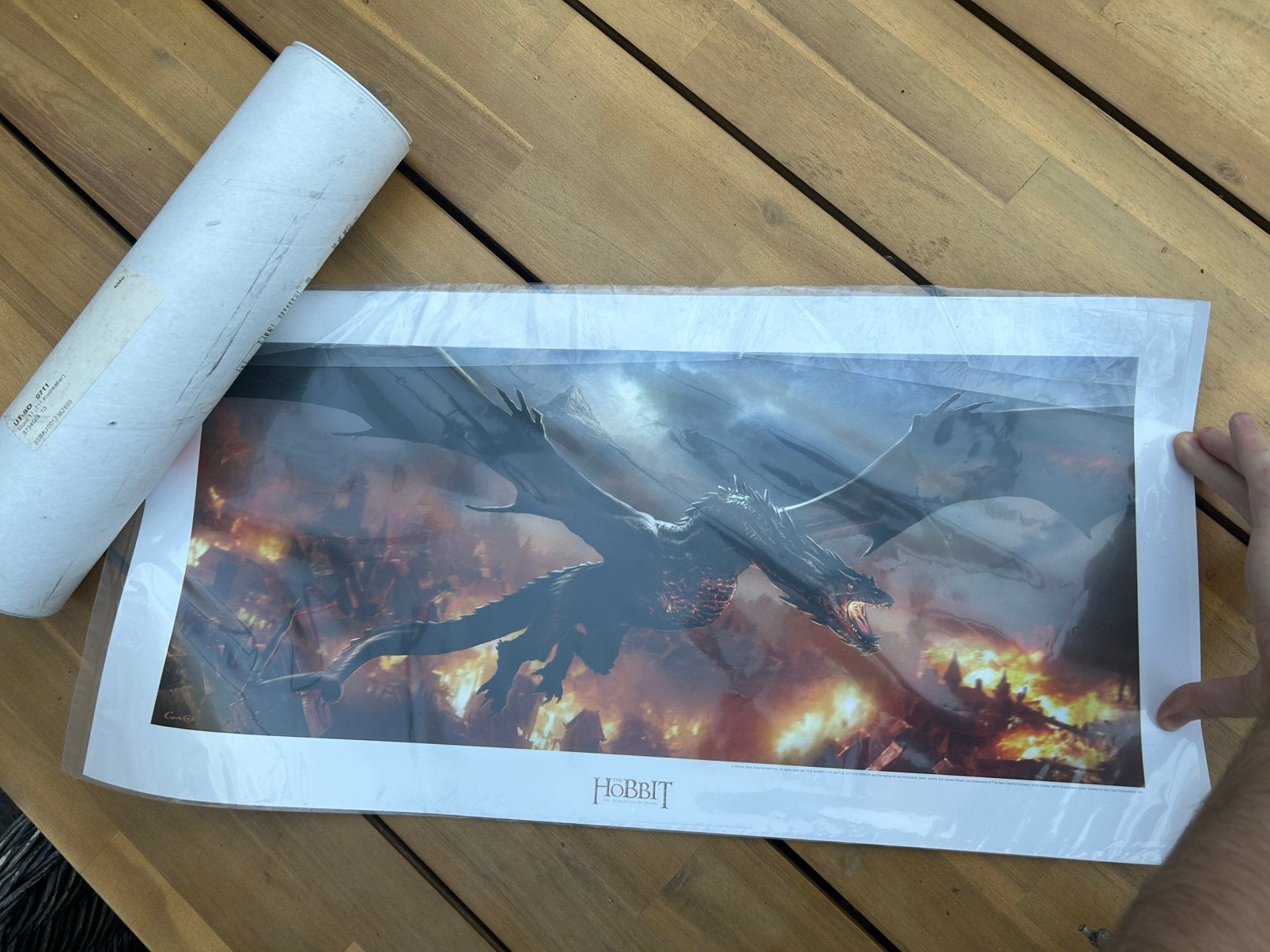 Smaug over Laketown art print, Verzamelen, Ophalen of Verzenden, Nieuw, Boek of Poster