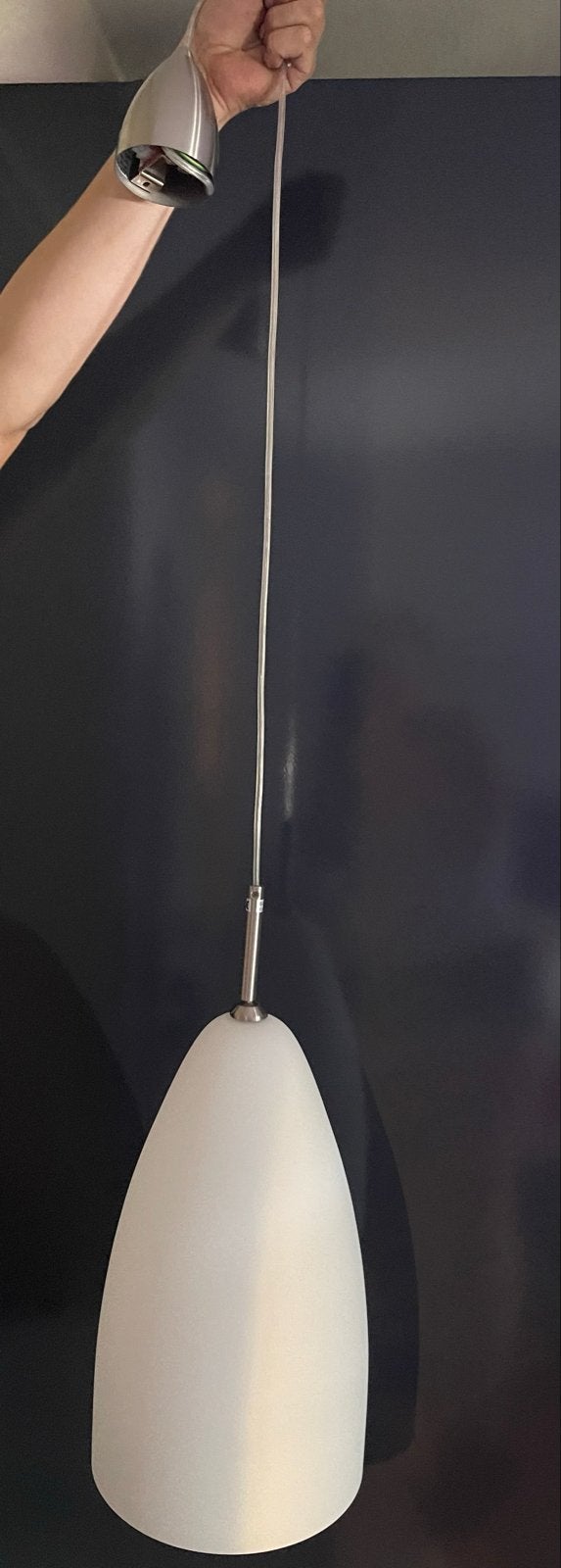 hanglamp met melkglas kap, Ophalen of Verzenden, Nieuw, Glas, E27 (groot)