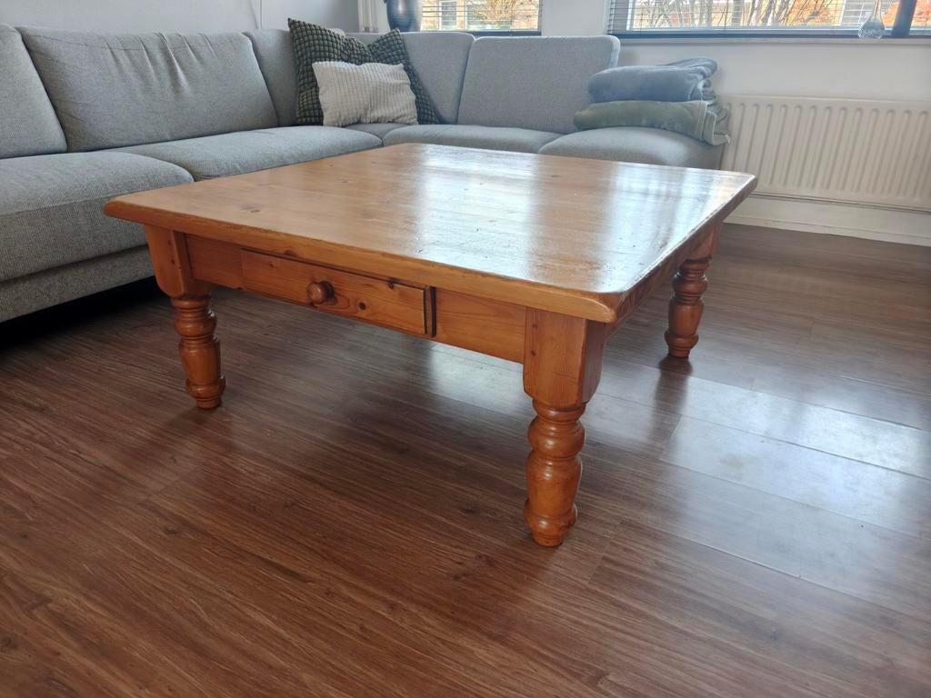 Houten salontafel met lade, 100 tot 150 cm, Minder dan 50 cm, Rechthoekig, 50 tot 100 cm