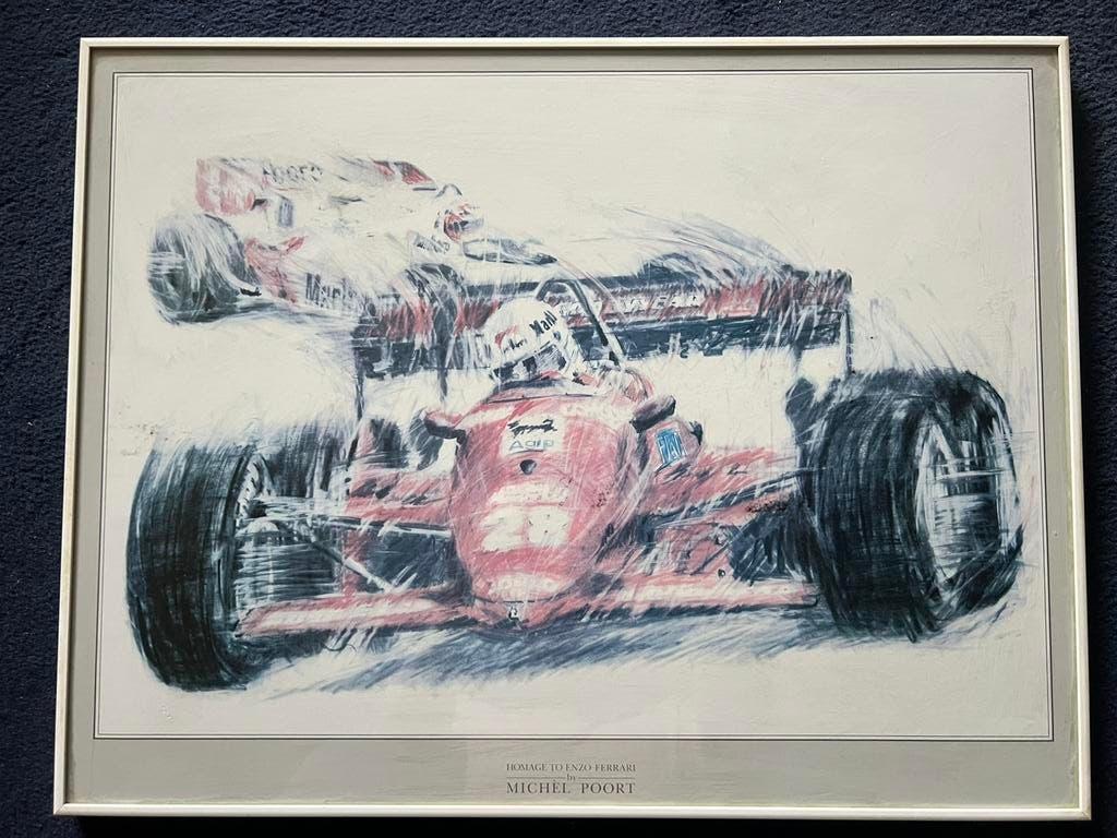 Ingelijste Zeefdruk Ferrari Michel Poort., Ophalen