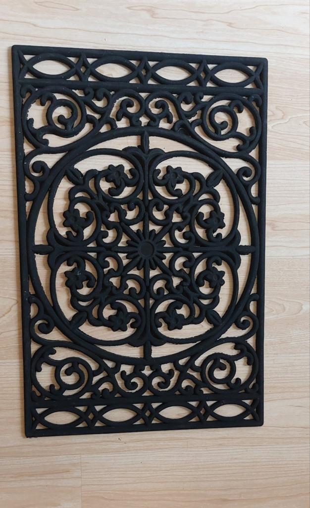 Zwarte Rubber Deurmat, Schoonloopmat - 60x40 cm, Tuin en Terras, Deurmatten, Ophalen, Zo goed als nieuw, Rubber, Schoonloopmat