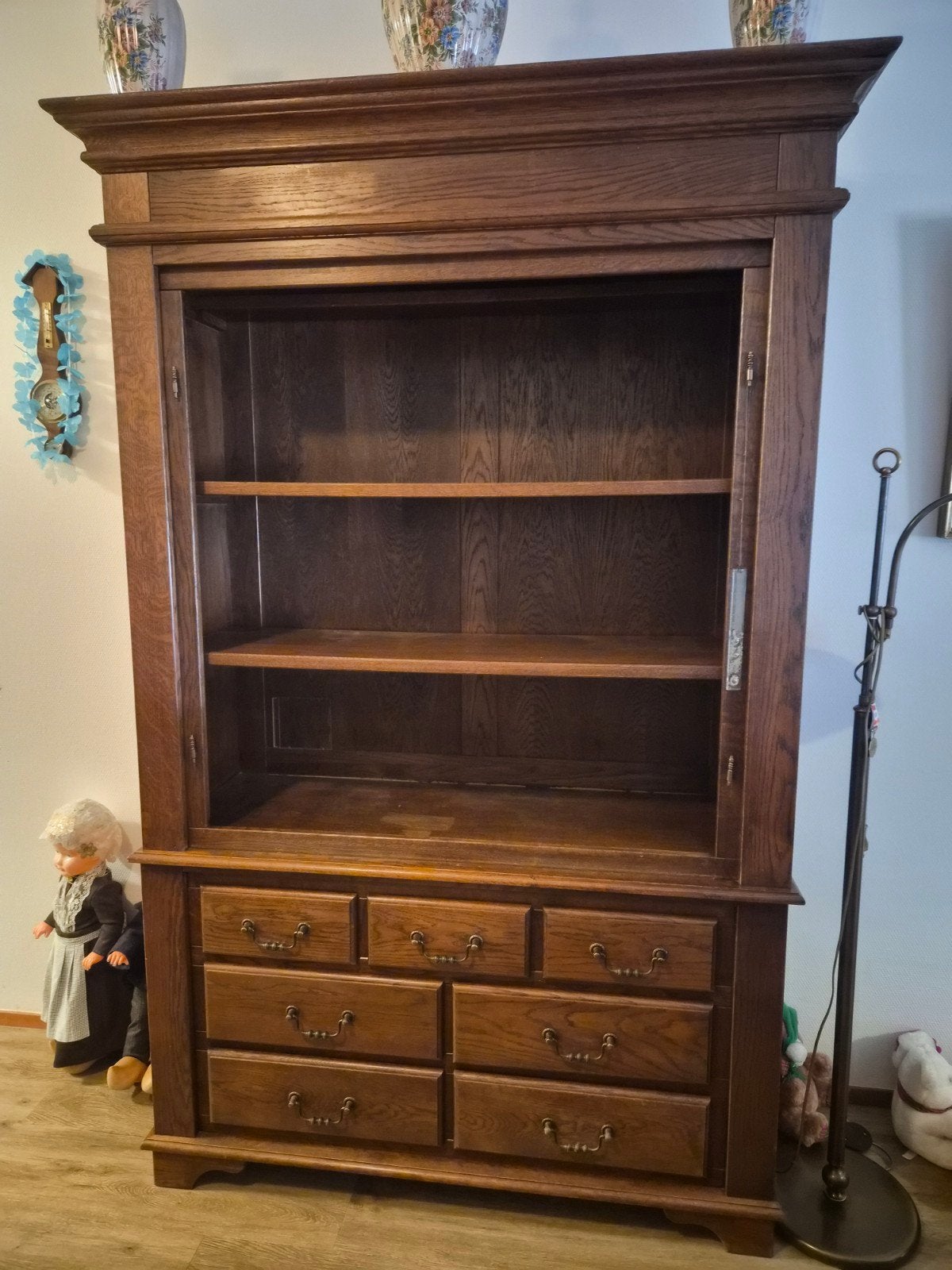 Eiken buffetkast, Huis en Inrichting, Kasten | Buffetkasten, Ophalen, Gebruikt, 25 tot 50 cm, 200 cm of meer