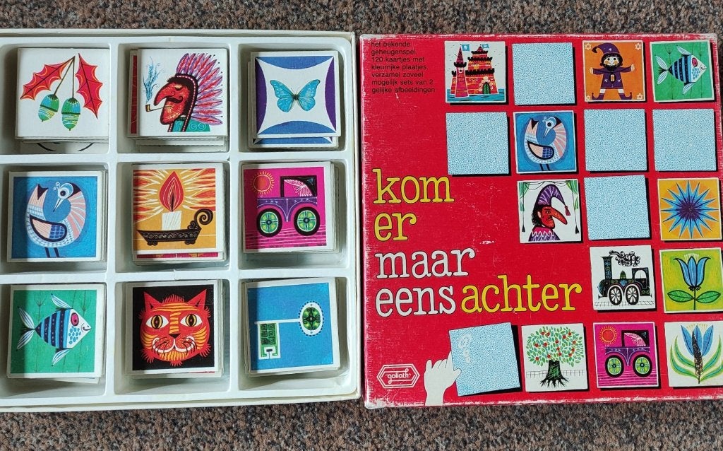 MEMORY spel, KOM er maar eens achter,COMPLEET - 120 kaarten, Vijf spelers of meer, Ophalen of Verzenden, Gebruikt, Goliath