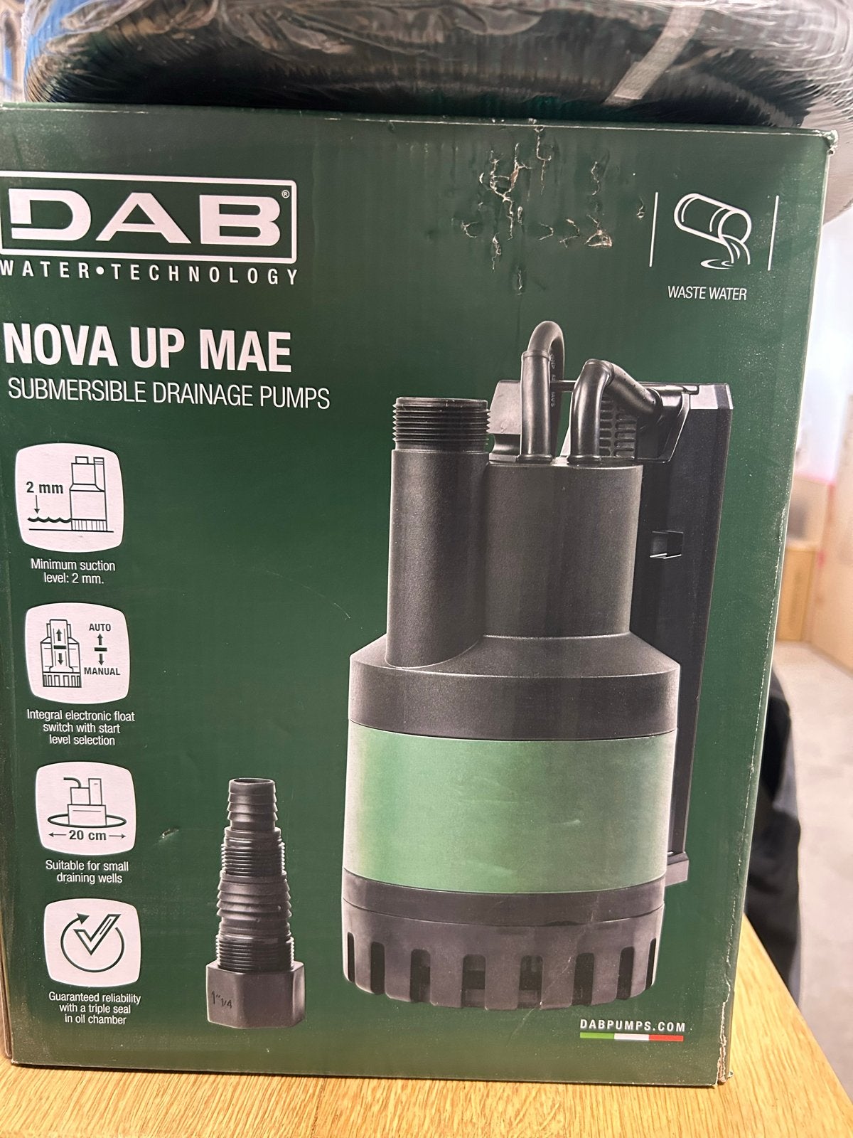 DAB Dompelpomp NOVA UP MAE met 7m waterslang - Nieuw!, Ophalen of Verzenden