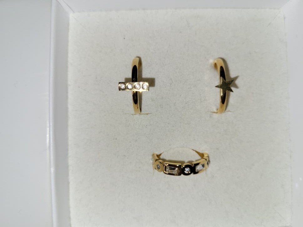 Goudkleurige IXXXI Ringen - Maat 16 (Niet voor vulling), Met kristal, Overige materialen, Gebruikt, Verzenden