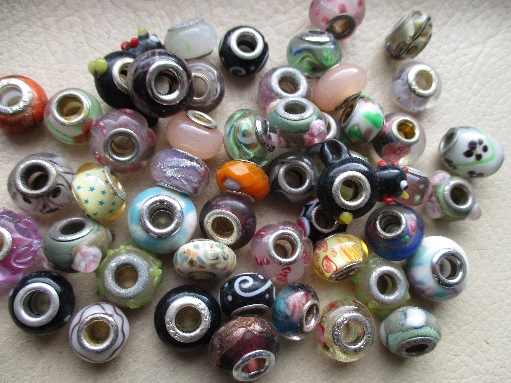 partij van ruim 500 grote gat lampwork glaskralen, Ophalen of Verzenden, Nieuw, Kraal