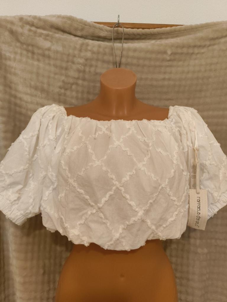 Raffaela D'Angelo Witte Crop Top met Korte Mouwen, Kleding | Dames, Tops, Nieuw, Maat 38/40 (M), Wit, Korte mouw, Ophalen of Verzenden