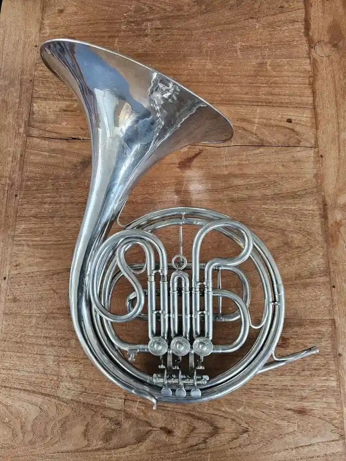 1930s Gebr. Alexander Mainz mod. 93 F French Hoorn Nickel, Muziek en Instrumenten, Blaasinstrumenten | Hoorns, Ophalen, Gebruikt