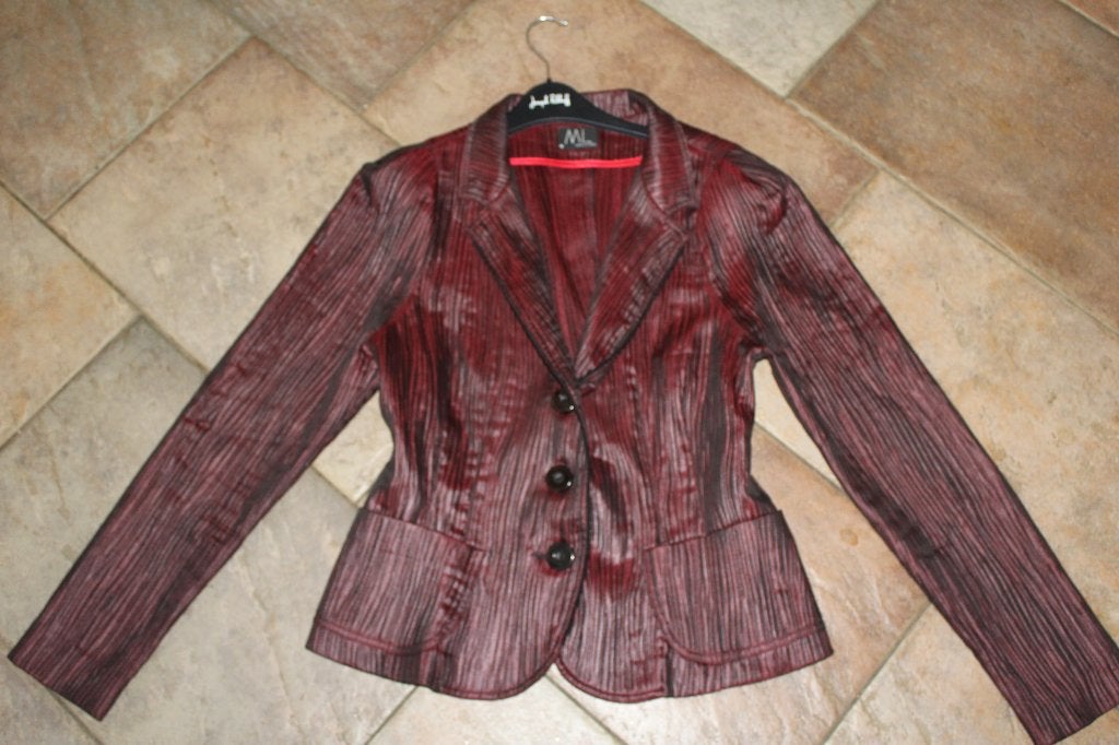 ML Collections prachtig apart bruin/rood jasje mt 42, Meerkleurig, ., Maat 42/44 (L), Ophalen of Verzenden