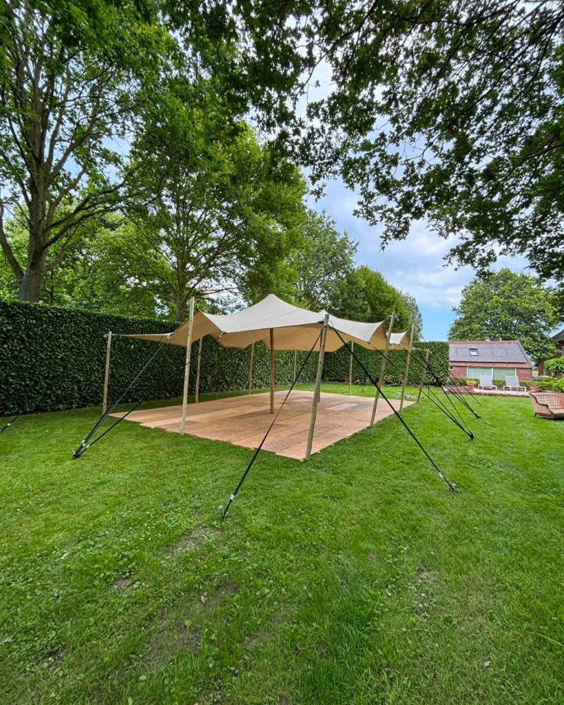 Stretchtent met houten vloer voor evenementen, Ophalen of Verzenden, Nieuw, Overige