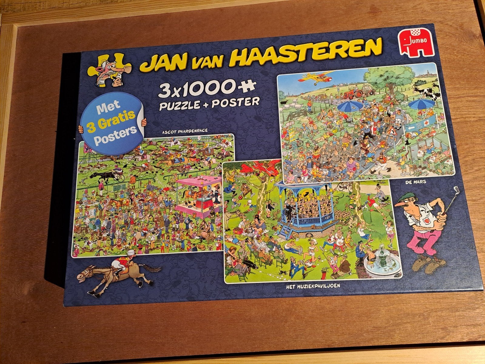 Jan van Haasteren puzzels 3 x 1000st. Compleet  pas gelegd.