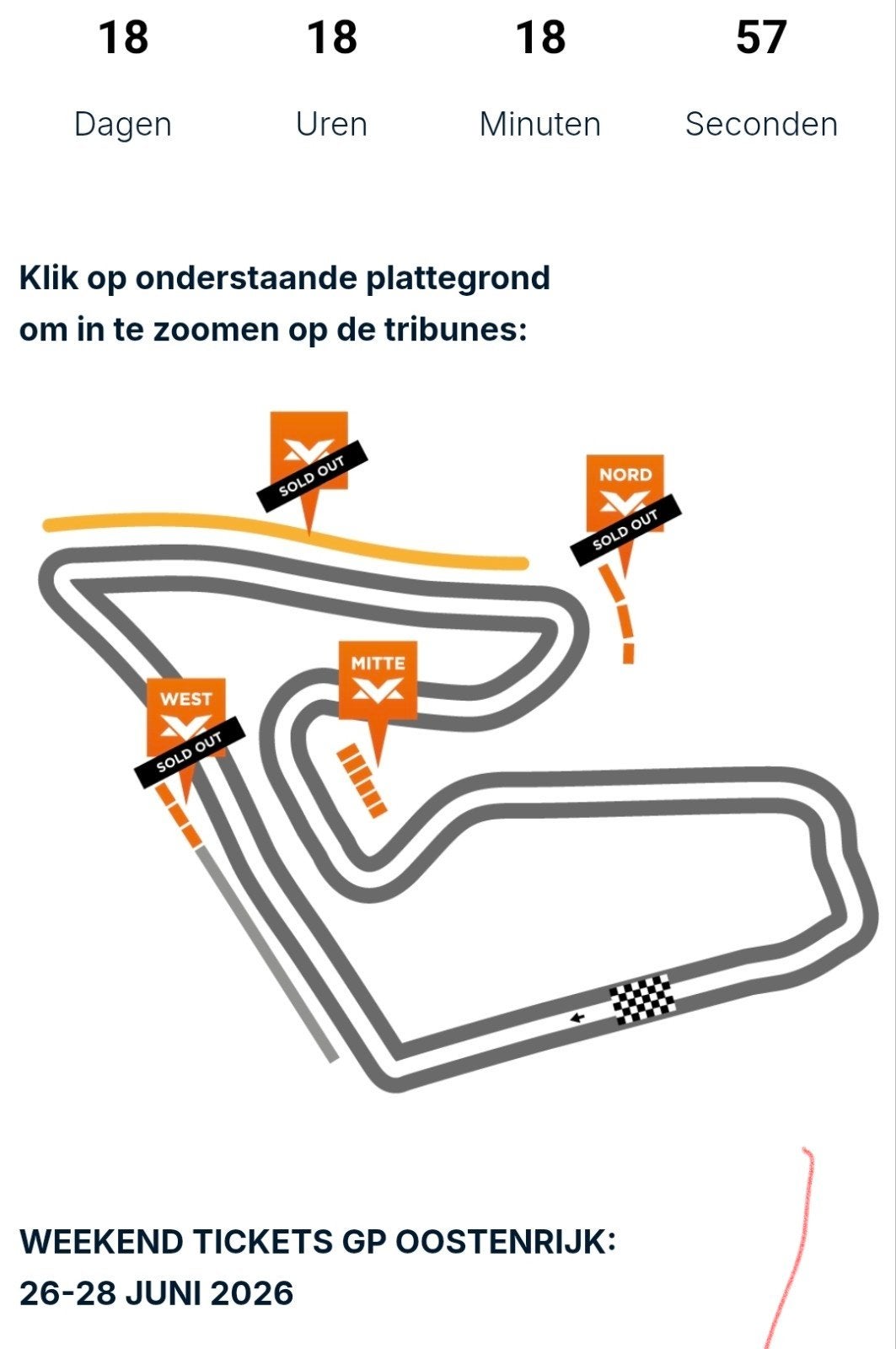 Twee weekend tickets f1 Oostenrijk, Twee personen