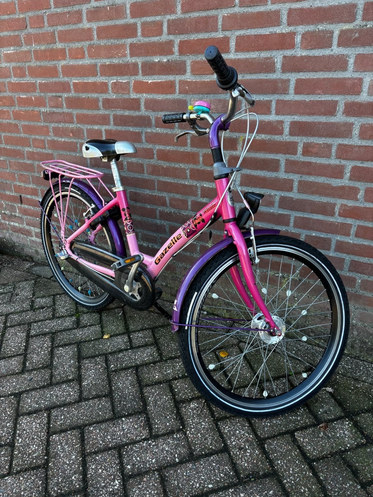 Gazelle whale kinderfiets 24 inch - Roze/Paars, Ophalen, Terugtraprem, 24 inch, Handrem