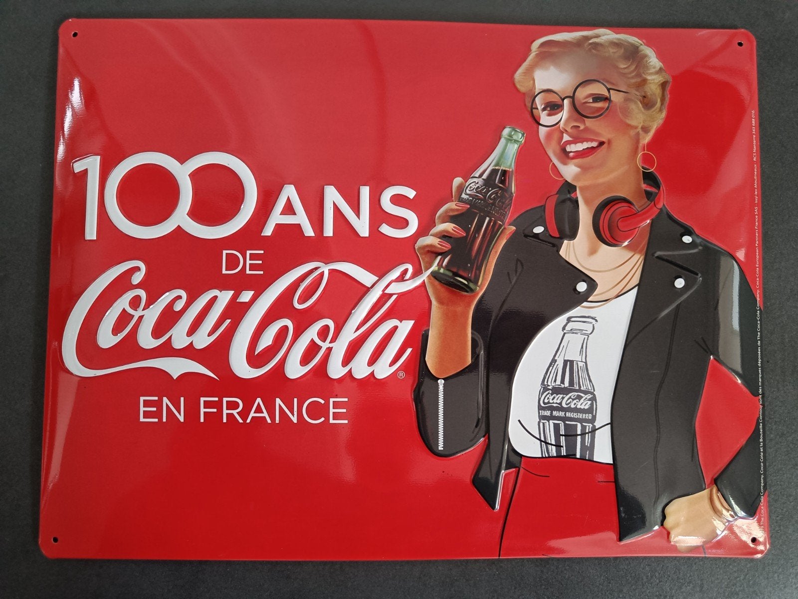 Blikken retro Coca-Cola reclame bord., Ophalen of Verzenden, Zo goed als nieuw, Reclamebord