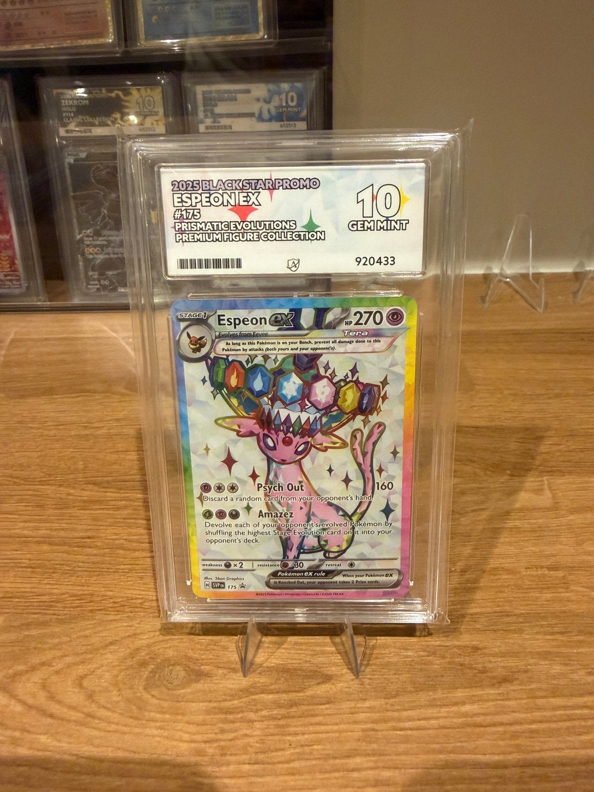 Espeon 175 Prismatic Evolutions ACE10 PSA10, Ophalen of Verzenden, Zo goed als nieuw
