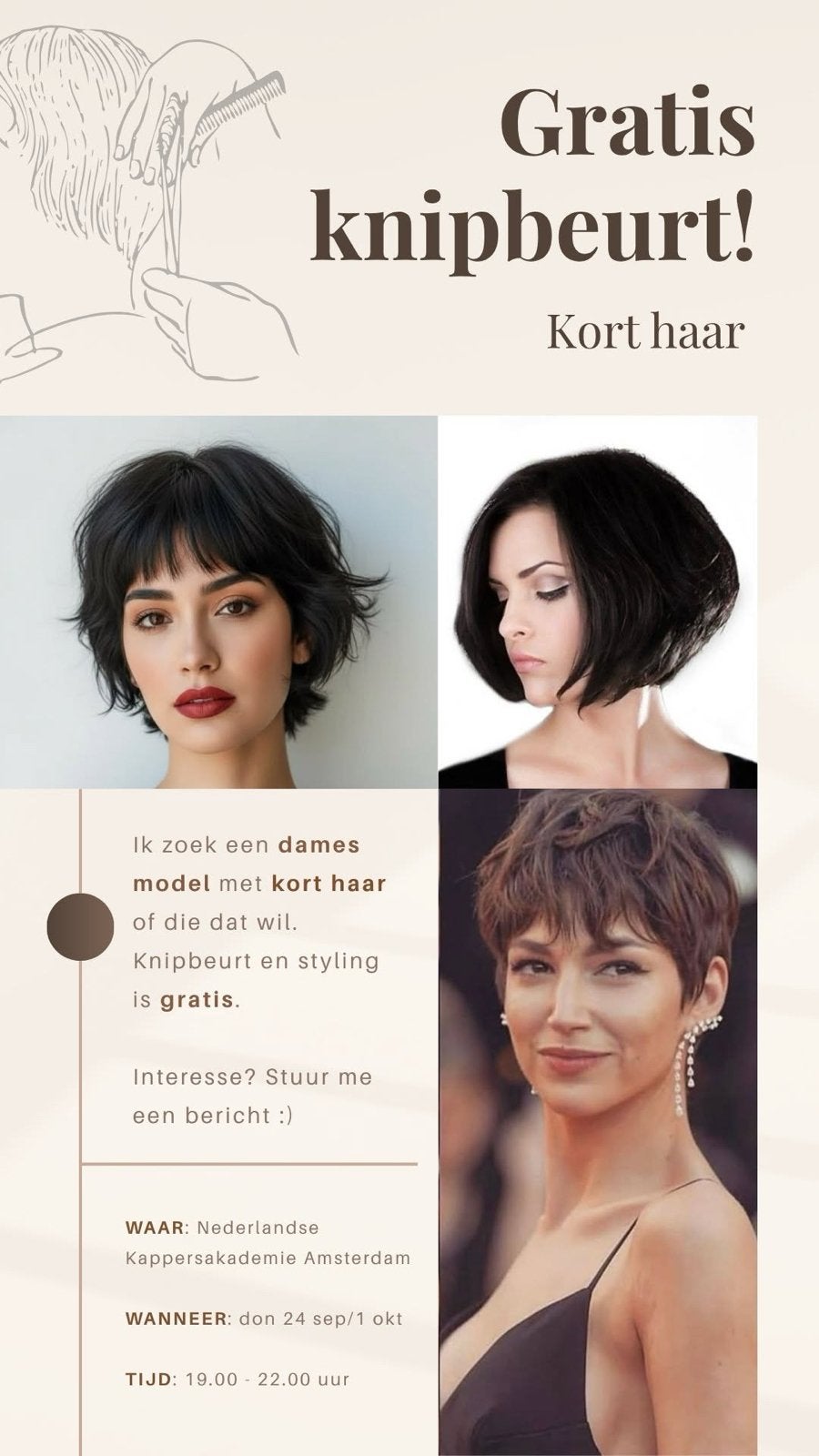 Gratis knipbeurt / Free haircut, Sieraden, Tassen en Uiterlijk, Ophalen of Verzenden, Nieuw, Pruik of Haarverlenging
