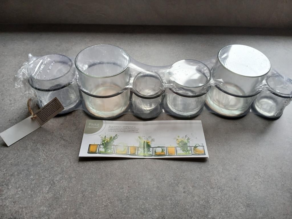 Fesztoon decoratiestuk met glazen houders, Ophalen of Verzenden