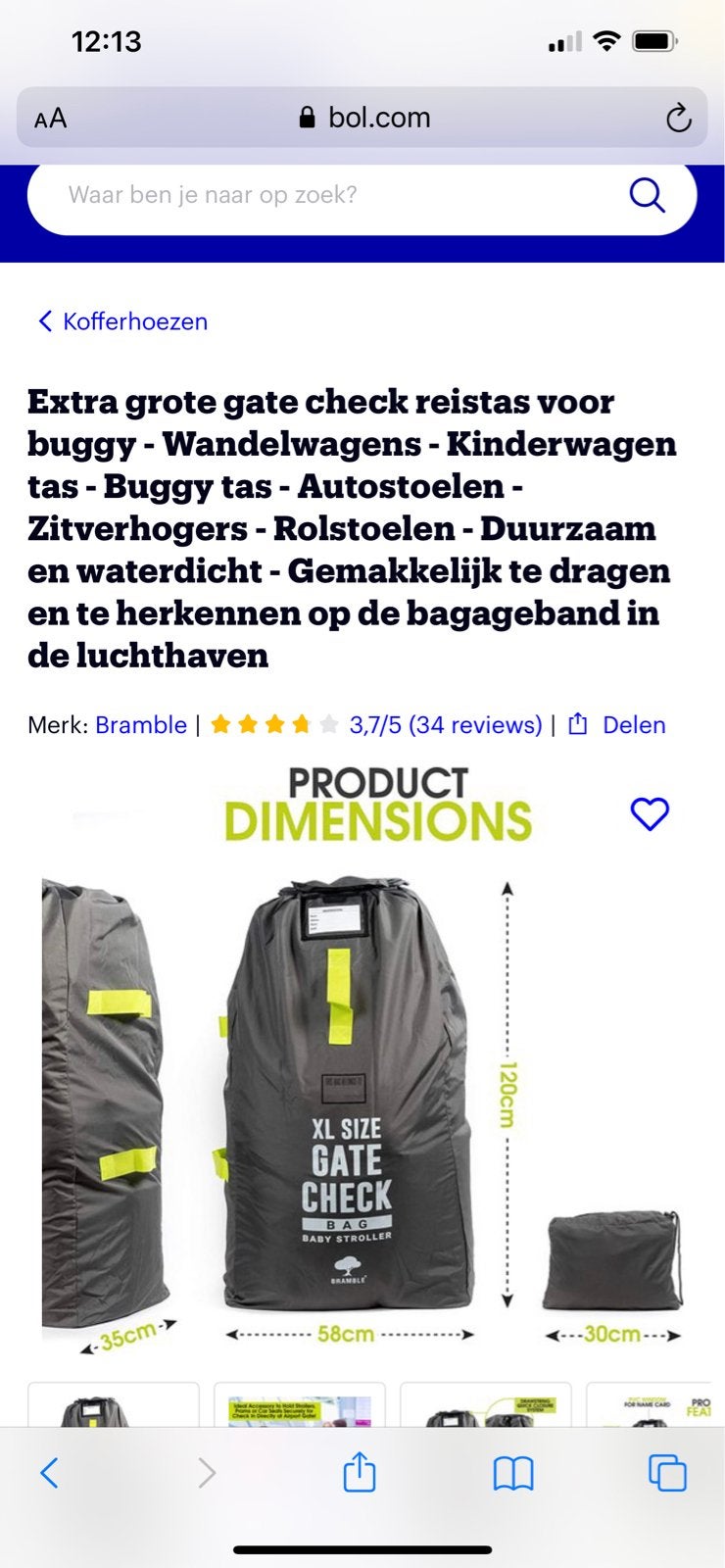 Bramble XL Gate Check Reistas voor Buggy, Kinderwagen, Autos, Ophalen of Verzenden, Nieuw