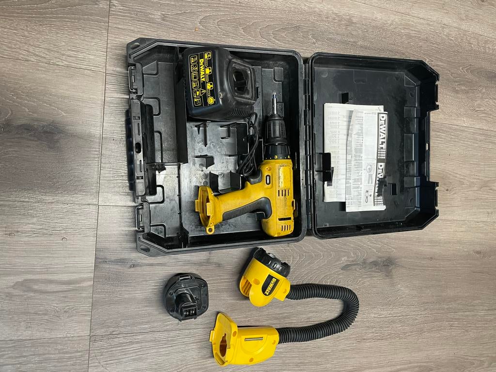 DeWalt Boormachine Set met Accu en Oplader, Ophalen of Verzenden, Gebruikt, Minder dan 400 watt, Boormachine