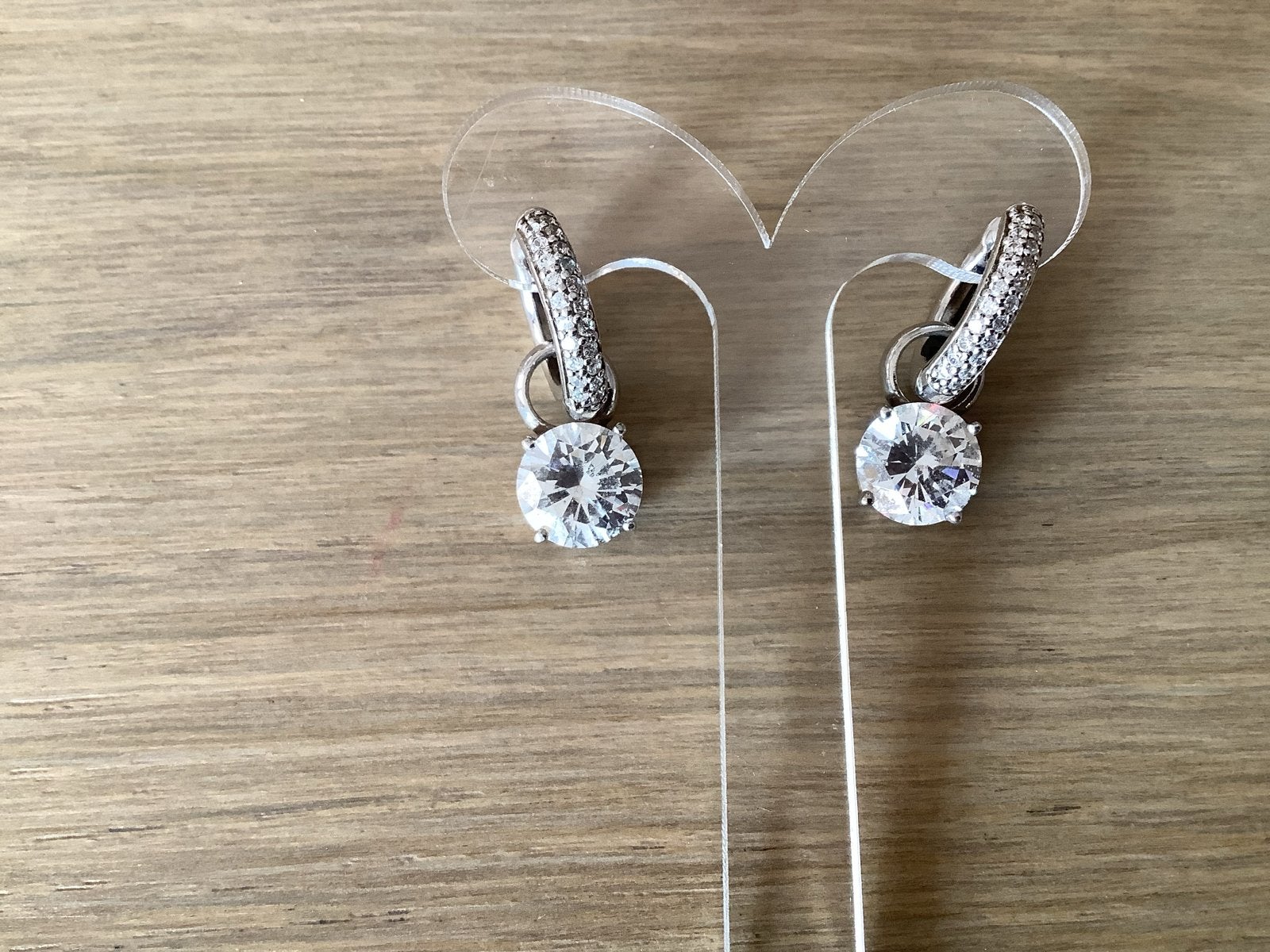 Ti Sento Oorbellen Zilver met Zirkonia 16 mm, Sieraden, Tassen en Uiterlijk, Met kristal, Hangers, Ophalen of Verzenden, Zo goed als nieuw