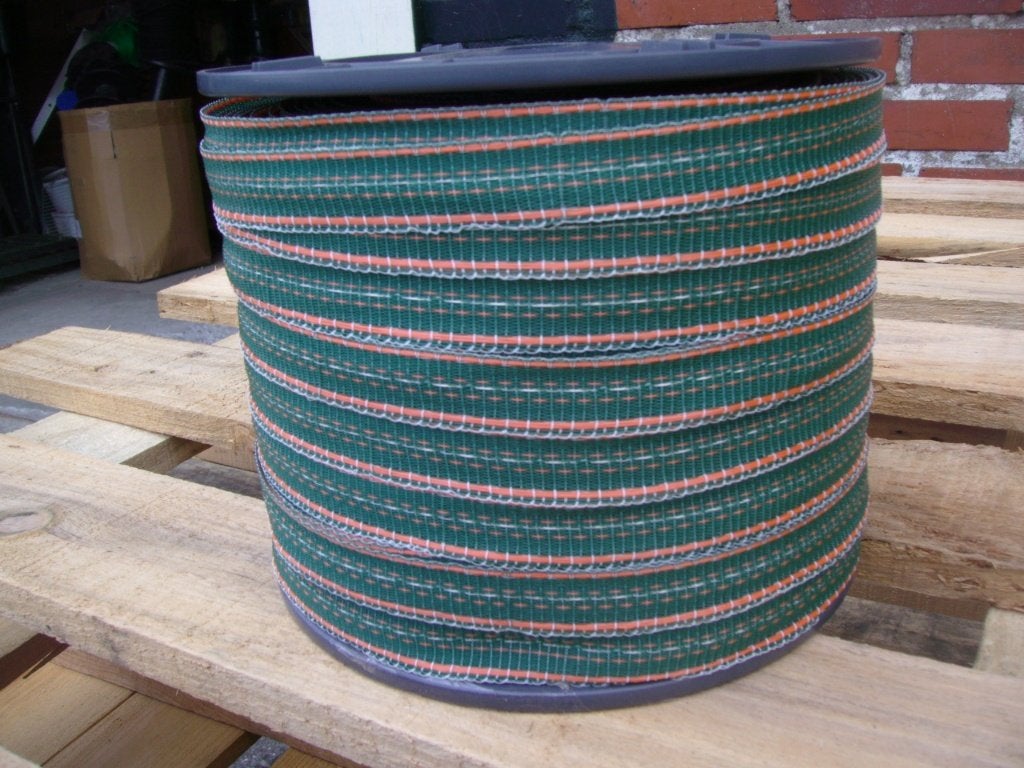 SCHRIKLINT 20mm/haspels a 200mtr/groen-oranje