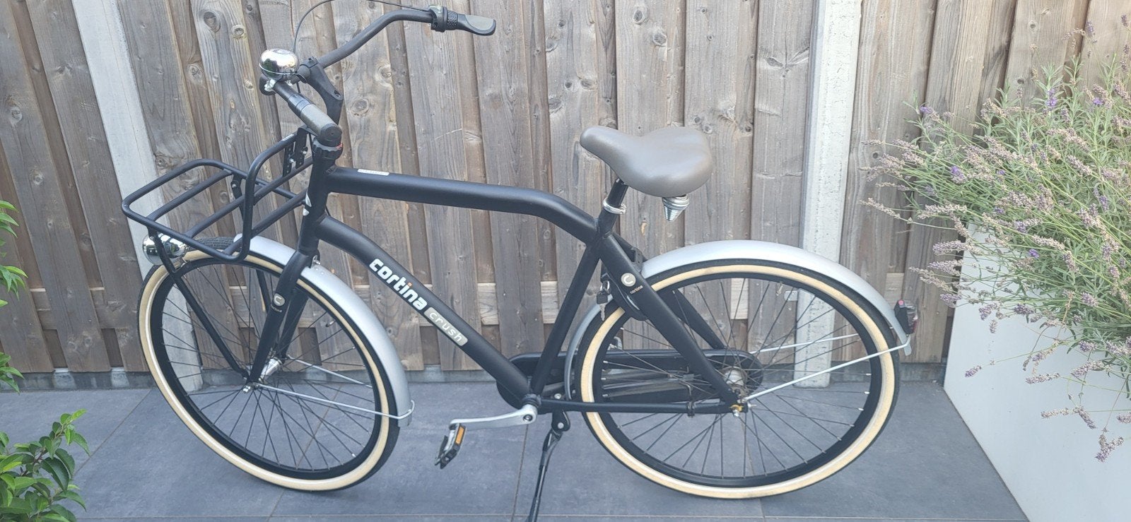 Cortina Crush transportfiets heren - mat zwart, 3 versnellin, Terugtraprem, Gebruikt, Versnellingen, 50 tot 53 cm