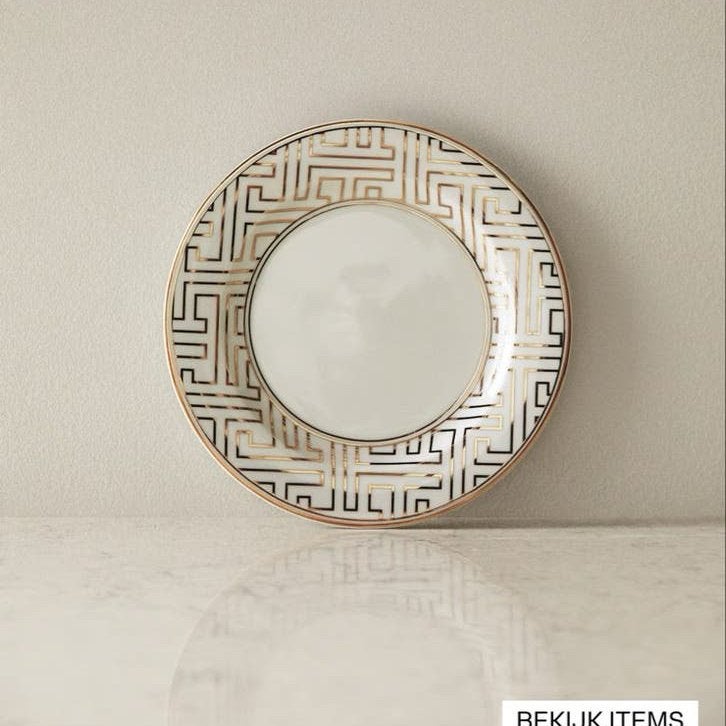 Hm home. Prachtige complete servies set - Crème/Goud, Ophalen, Zo goed als nieuw, Modern, Porselein