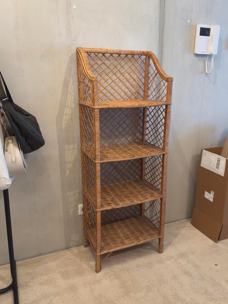 Rotan stellingkast 140cm, Huis en Inrichting, Kasten | Stellingkasten, Ophalen, Zo goed als nieuw