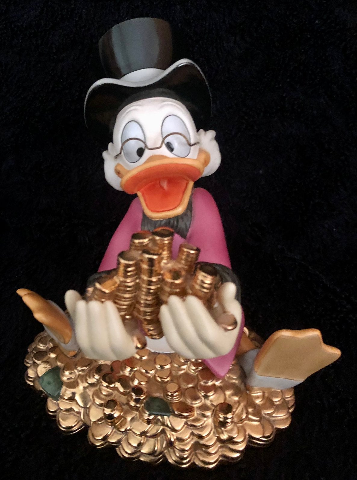 Dagobert Duck Beeldje met Goudmunten, Ophalen, Donald Duck, Zo goed als nieuw, Beeldje of Figuurtje
