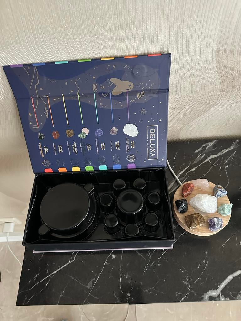 Deluxa Chakra Kristallen Lamp - Sfeerlicht met Edelstenen, Sieraden, Tassen en Uiterlijk, Edelstenen, Ophalen of Verzenden, Zo goed als nieuw