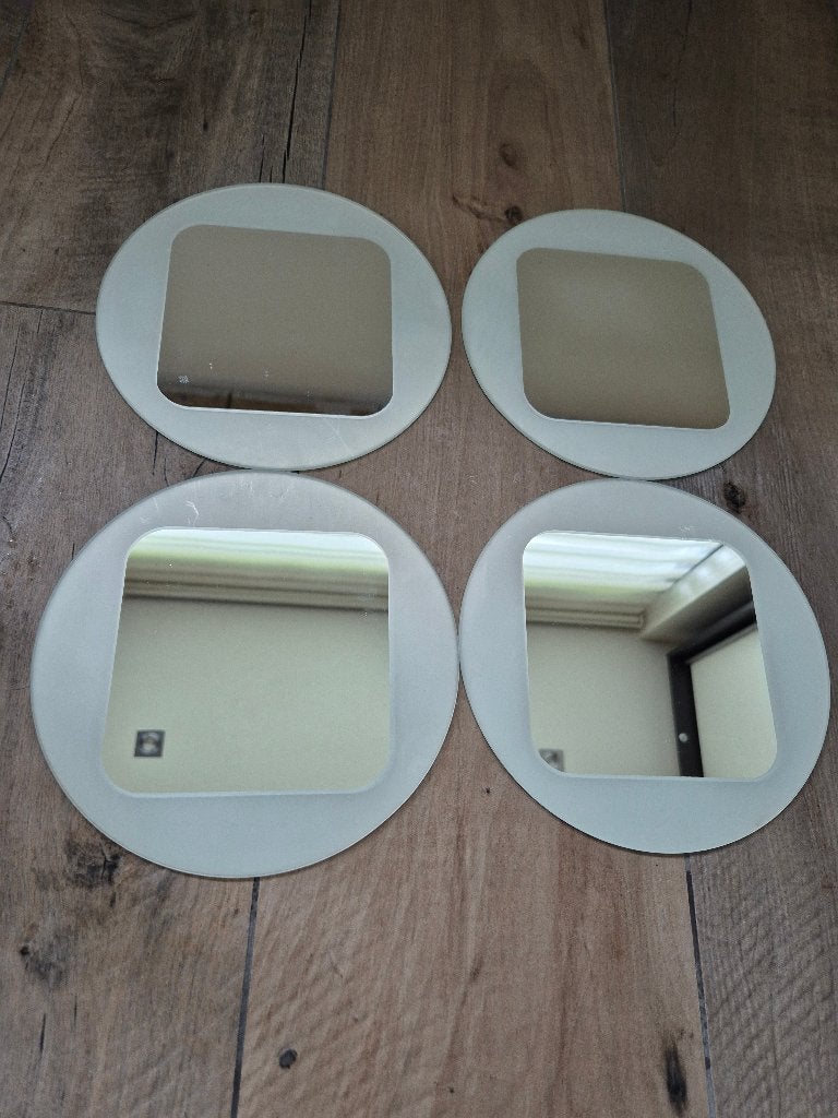Retro spiegels IKEA SÖRLI (1999) 4 stuks 20cm, Minder dan 50 cm, Rond, Ophalen of Verzenden, Zo goed als nieuw
