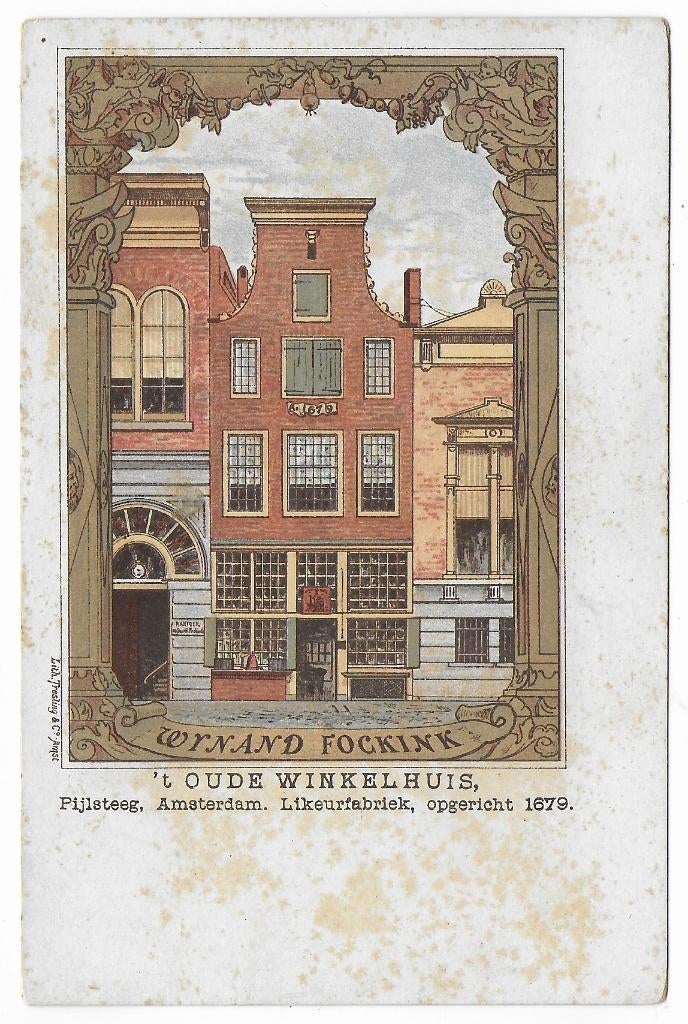 Amsterdam Oude Winkelhuis    ongelopen  ansichtkaart ( B7637, Ophalen of Verzenden, Voor 1920, Ongelopen, Noord-Holland