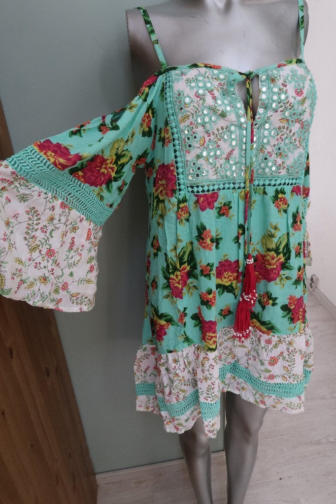 Miss June nieuw dress tropical 1 maat zie afmetingen, Maat 38/40 (M), Blauw, Nieuw, Ophalen of Verzenden
