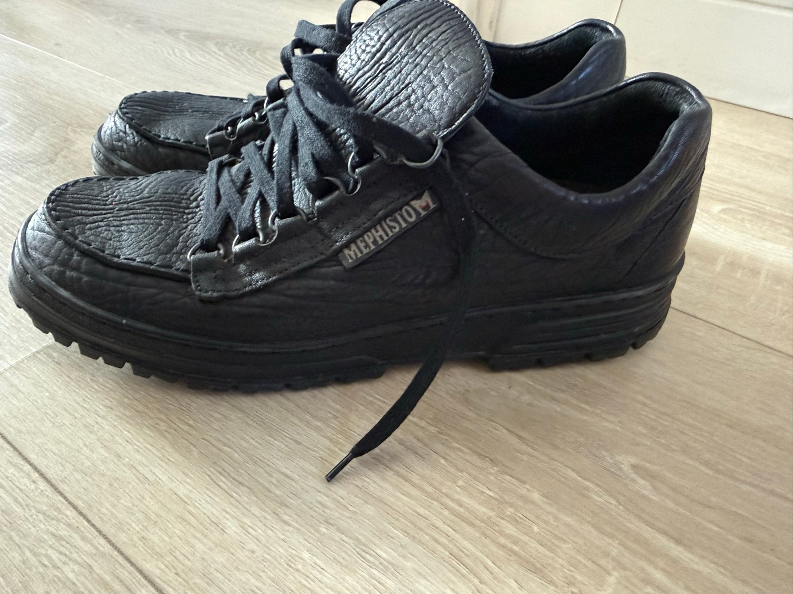 Mephisto Maat 42 - Comfortabele Herenschoenen, Ophalen, Gedragen, Zwart, Veterschoenen