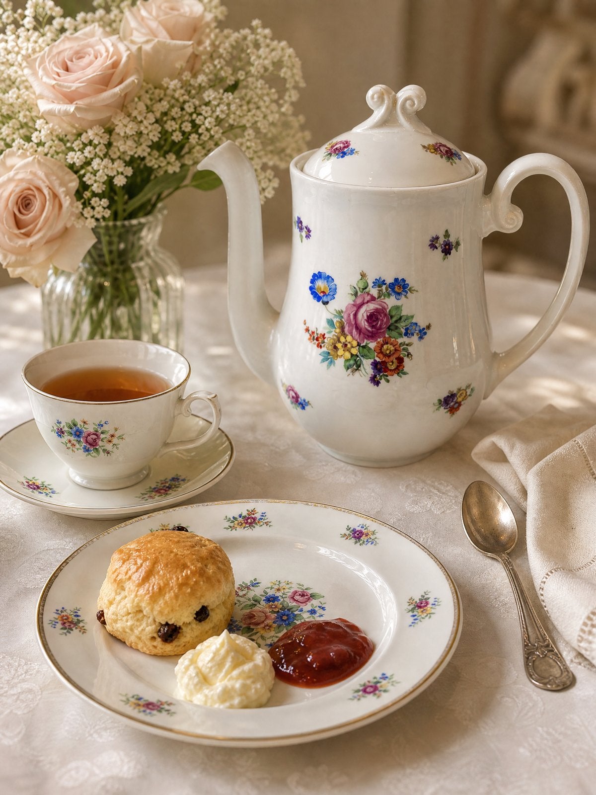 Te huur: Vintage High Tea servies – 6 personen, Ophalen, Zo goed als nieuw, Overige