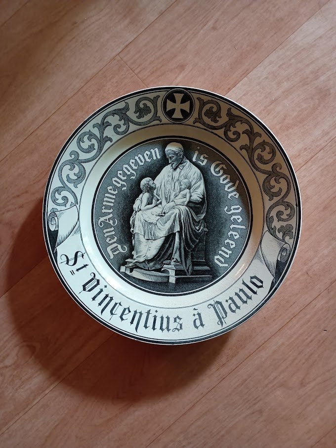 Wandbordje St Vincentius Paulo Antiek, Ophalen of Verzenden