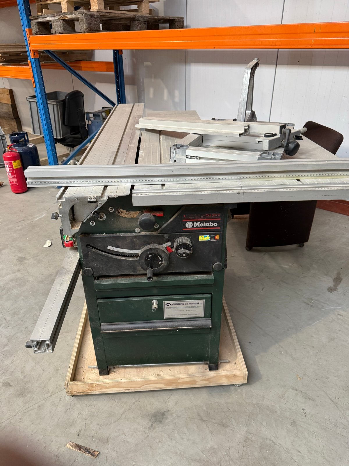 Metabo TKU 1693 W Zaagtafel en Afkortzaag, Gebruikt, 70 mm of meer, Ophalen of Verzenden, Afkortzaag