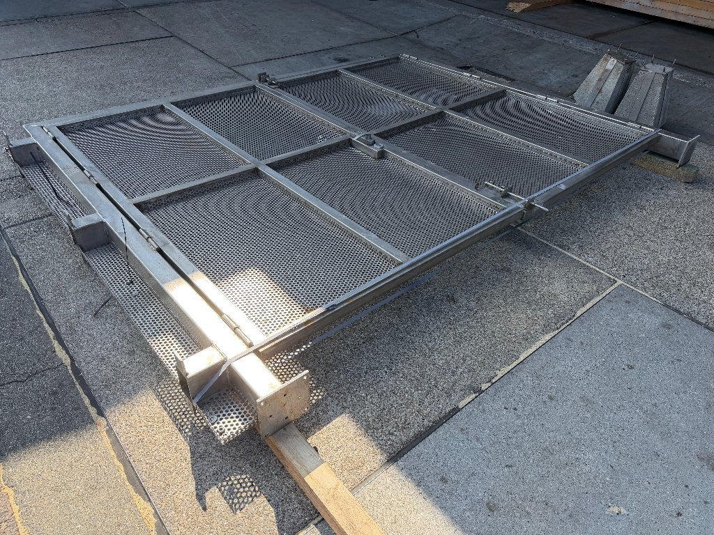 RVS dubbele poort (3,10 x 2,23 mtr), Tuin en Terras, Met poort, Ophalen of Verzenden, Zo goed als nieuw, Gaashekwerk