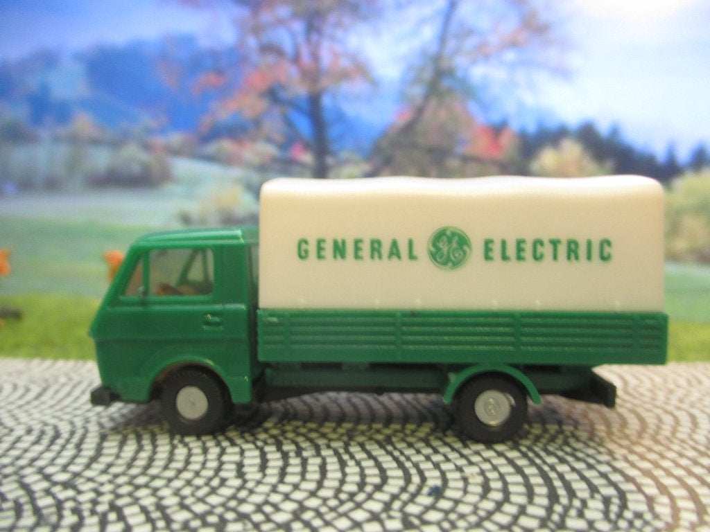 Volkswagen LT 28 Pick-up met huif - Herpa General Electric, Ophalen of Verzenden, Zo goed als nieuw, Bus of Vrachtwagen, Herpa