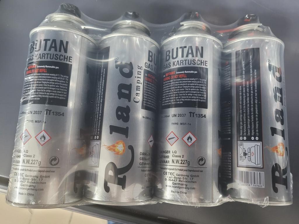 Roland Camping Butaan Gas Cartridges - 4 stuks, Ophalen of Verzenden, Nieuw