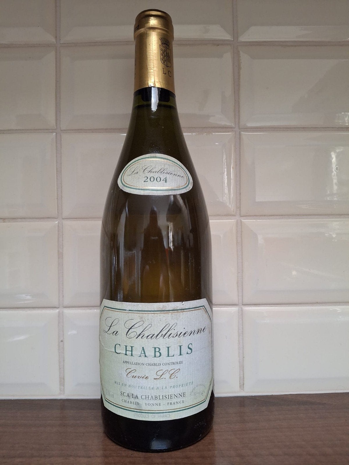 Chablis la Chablisienne 2004, Verzamelen, Wijnen, Frankrijk, Ophalen of Verzenden, Witte wijn, Vol