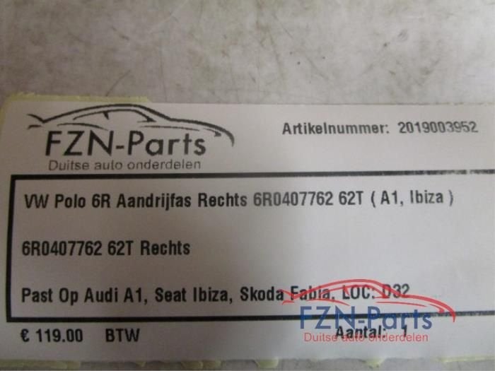 VW Polo 6R Aandrijfas Rechts, Ophalen of Verzenden, Gebruikt