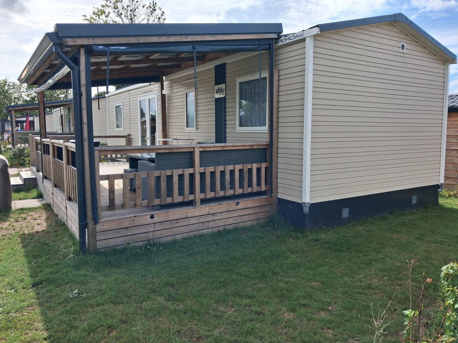 Veranda voor chalet 3 stuks, Geïmpregneerd, Overige typen, Ophalen of Verzenden, Zo goed als nieuw
