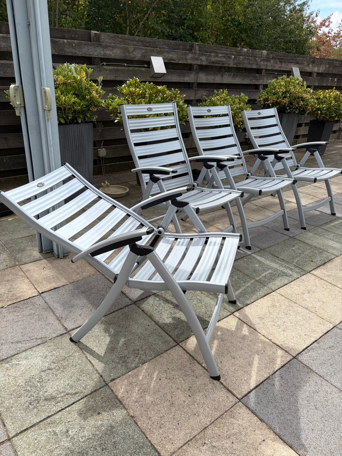 Preston Aluminium tuinstoelen, Tuin en Terras, Ophalen, Gebruikt, Aluminium, Verstelbaar