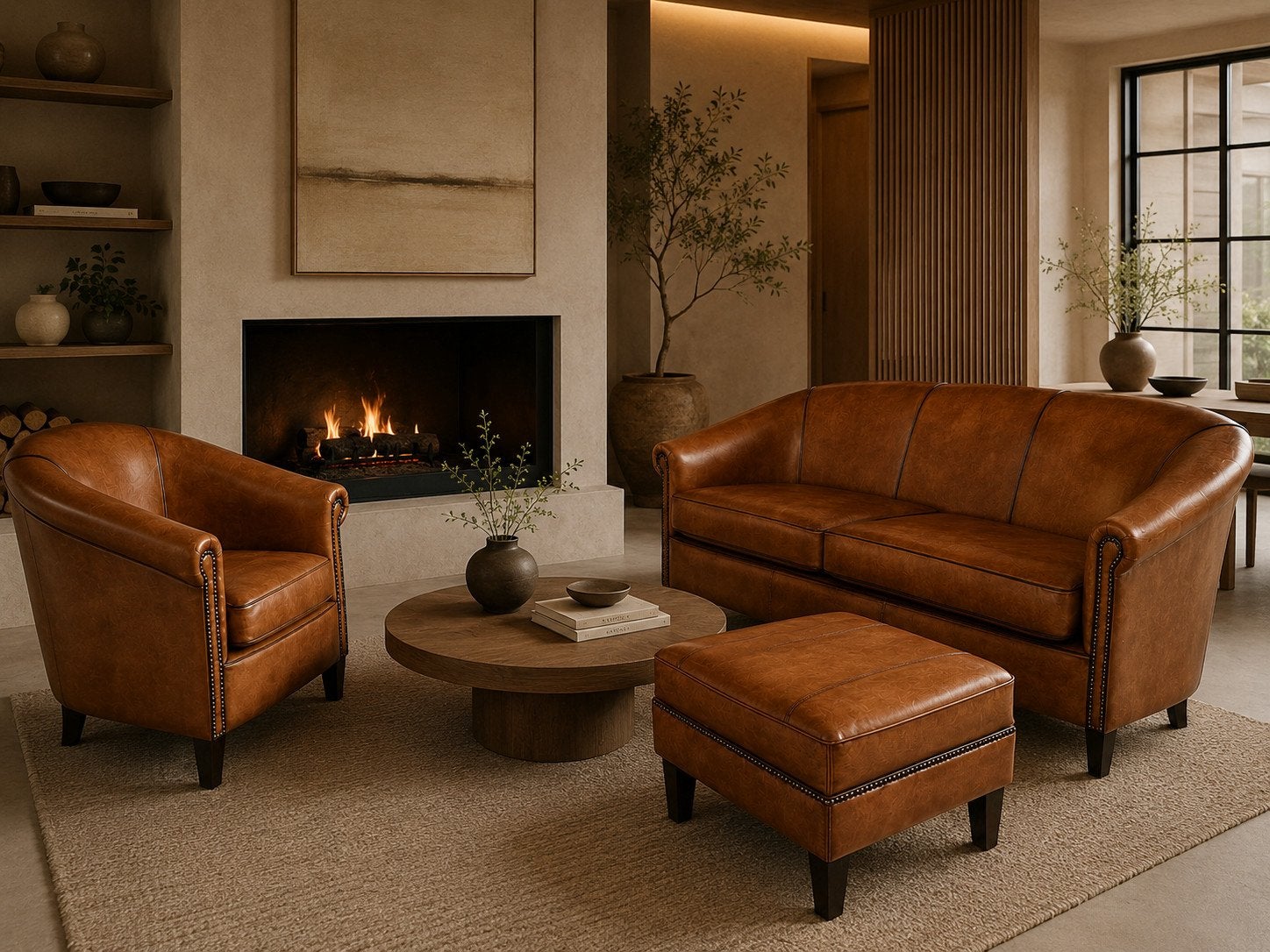 SCHAPENLEREN LIVERPOOL 2,5 ZITS COGNAC BRUIN SCHAAPSLEDER, Ophalen of Verzenden, Nieuw, 75 tot 100 cm, 150 tot 200 cm