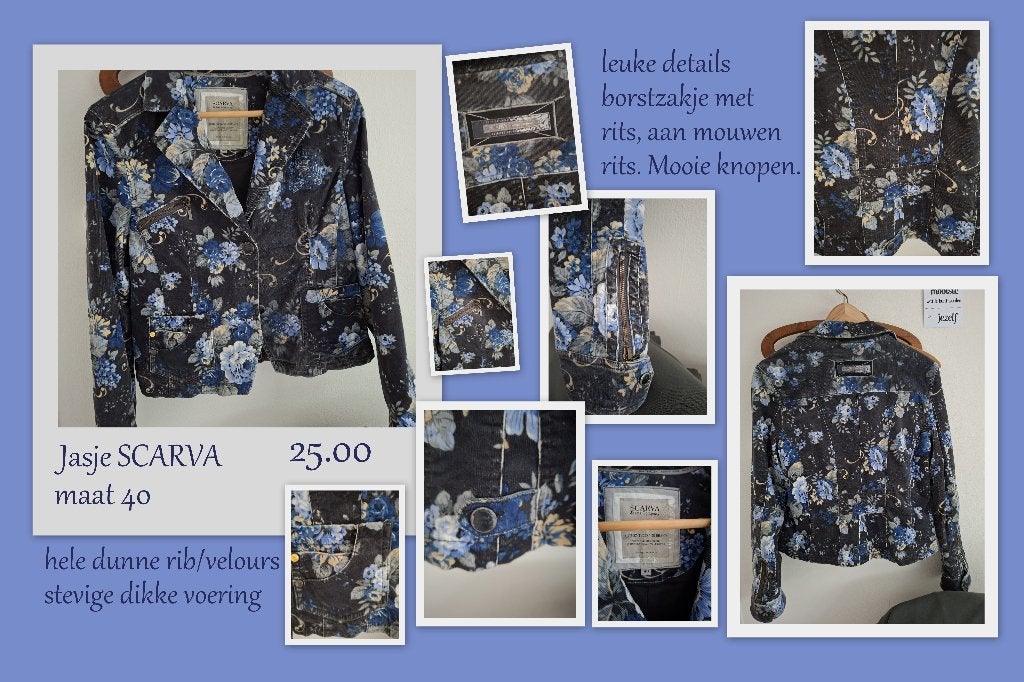 jasje SCARVA MAAT 40, Maat 38/40 (M), Blauw, Ophalen of Verzenden, Zo goed als nieuw