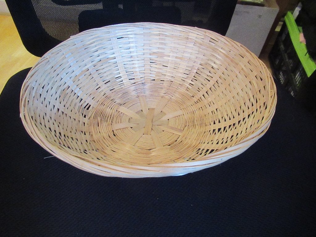 rieten SCHAAL / fruitmand, doorsnede 29,5 cm, Gevlochten, Schaal, Rond, Nieuw