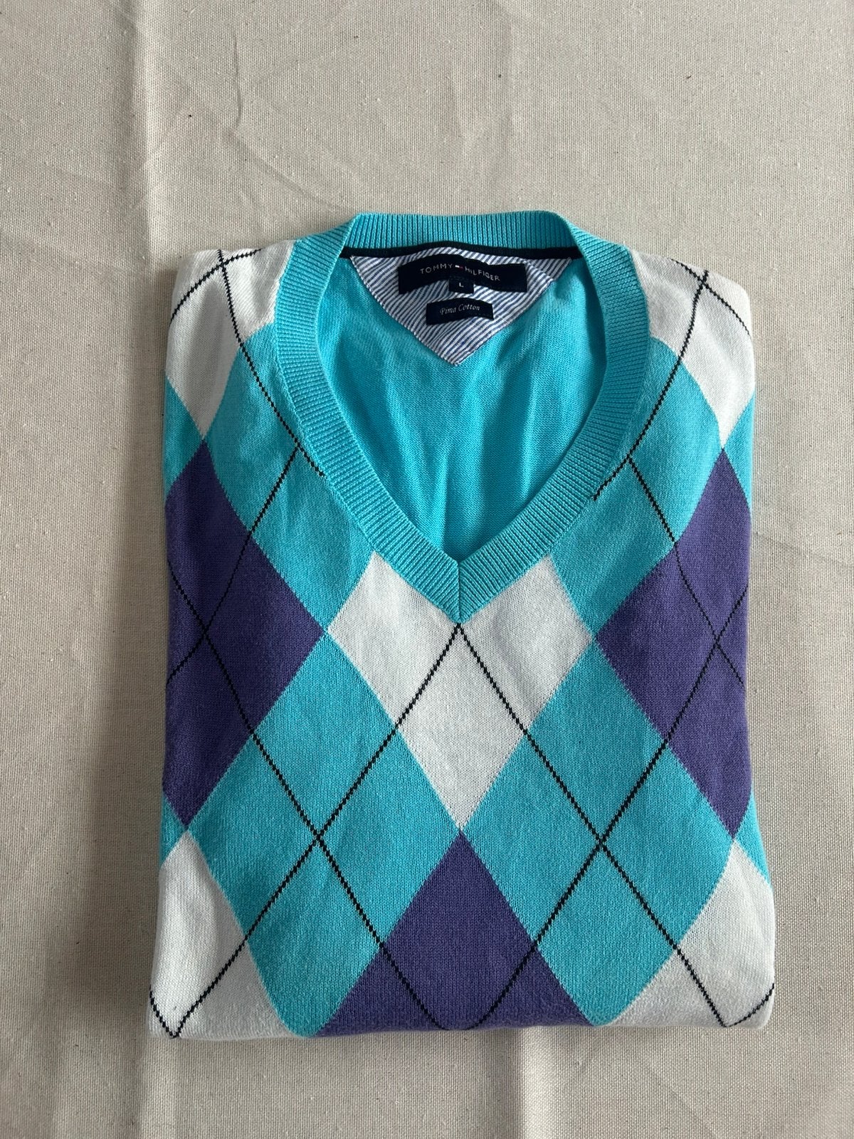 Tommy Hilfiger heren trui maat L, Ophalen of Verzenden, Zo goed als nieuw, Maat 52/54 (L), Wit