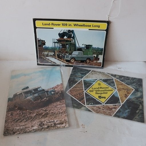 Land Rover 1973 o.a. 109 folder brochure 3 stuks SET PRIJS, Ophalen of Verzenden, Gelezen, Overige merken