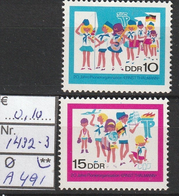 DDR Pioniersorg. Thälmann Michel 1432-3 Nr.A491p, Verzenden, DDR, Postfris